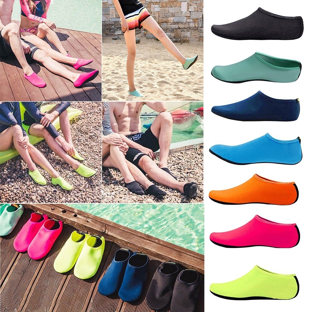 Sepatu Pantai Pria Wanita Aqua Beach Slippers Sepatu Anti Slip On Latihan Kolam Renang