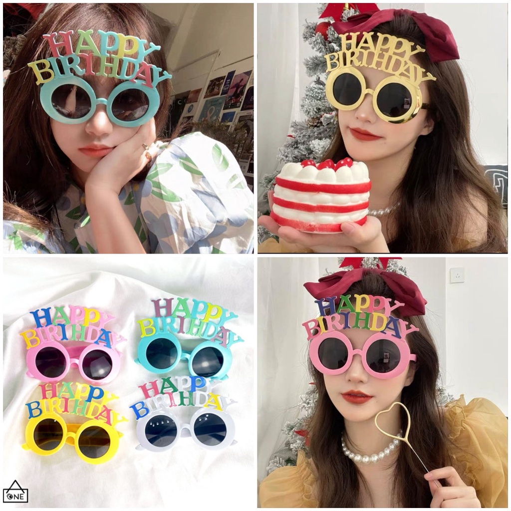 COD❤️Kacamata Happy Birthday/Kacamata Ulang Tahun Birthday Glsses Untuk Dekorasi Pesta Untuk hadiah Ulang Tahun