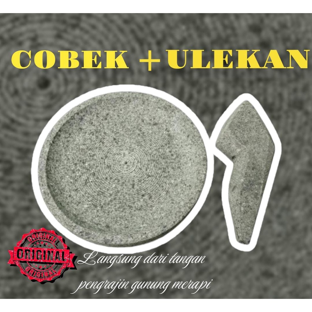 COBEK BATU ASLI - COWET 1 SET ULEKAN ORIGINAL COBEK BATU ASLI GUNUNG 100% ULEKAN BATU