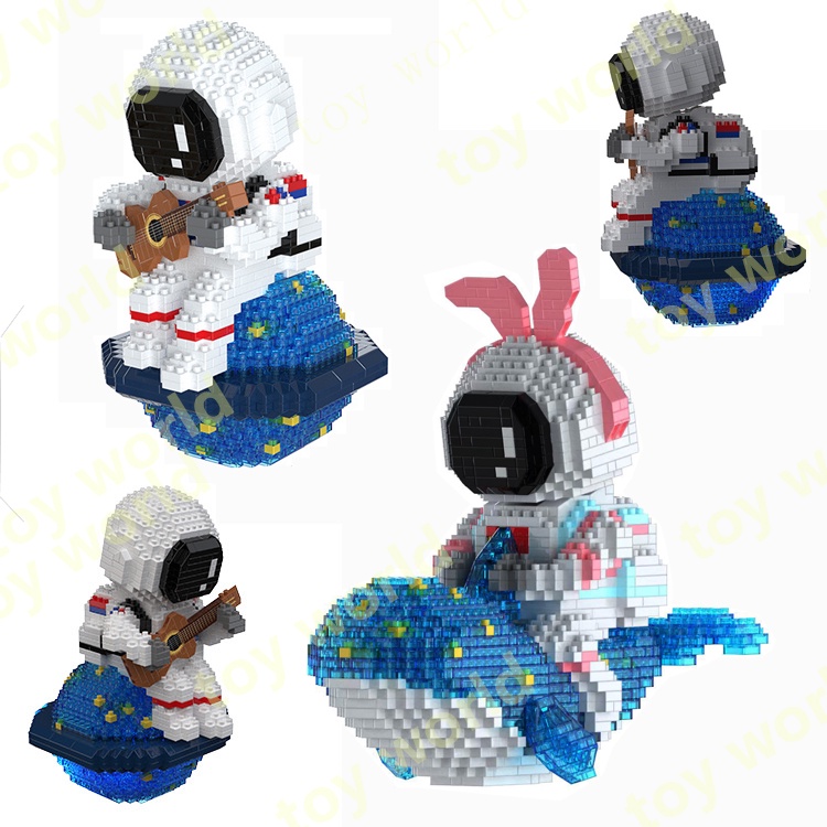 Mainan glowing whale astronaut kun spaceman Untuk Edukasi Anak 6045