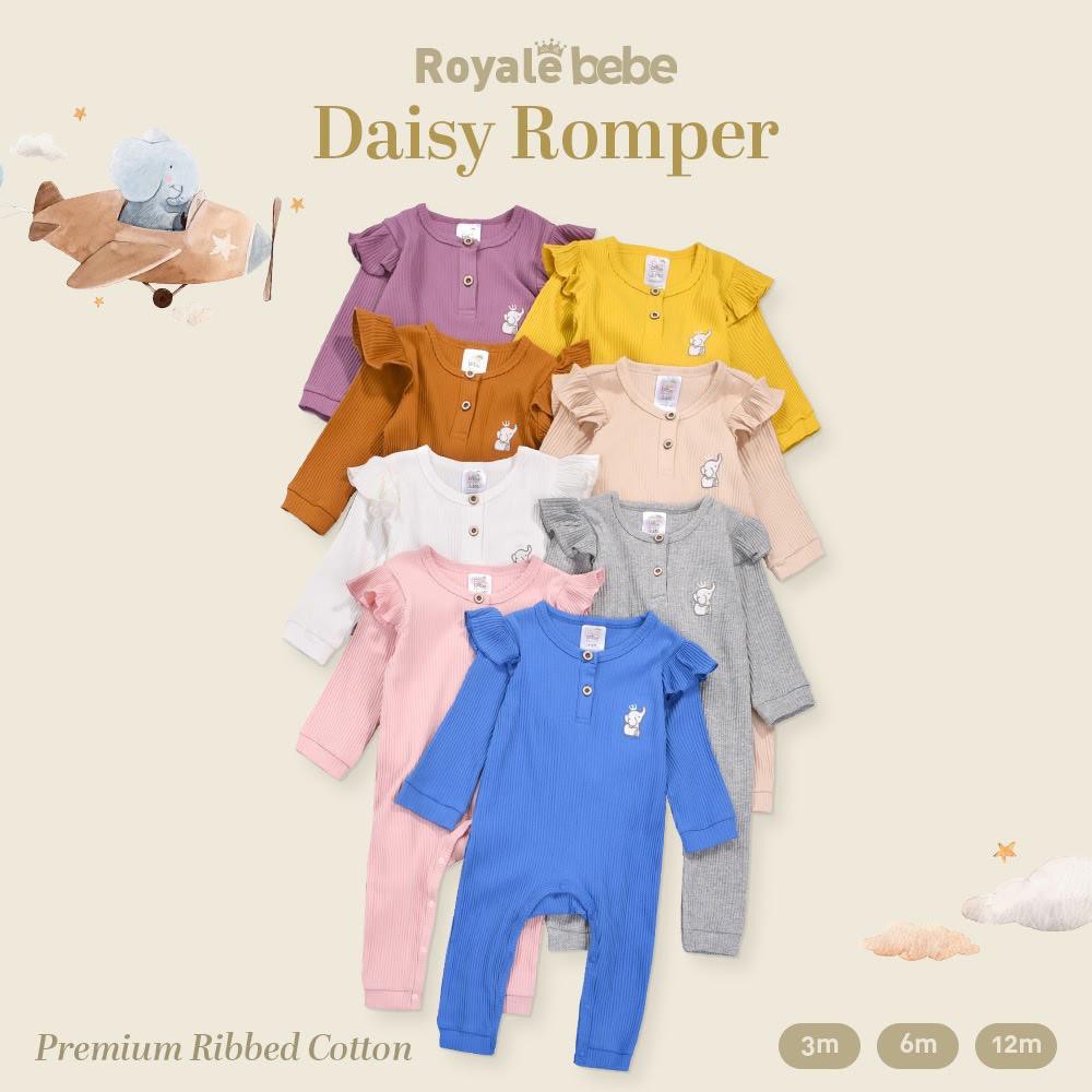 ROYALE BEBE SLEEPSUIT DAISY RUFFLE GIRL PIYAMA BAYI PIYAMA ANAK