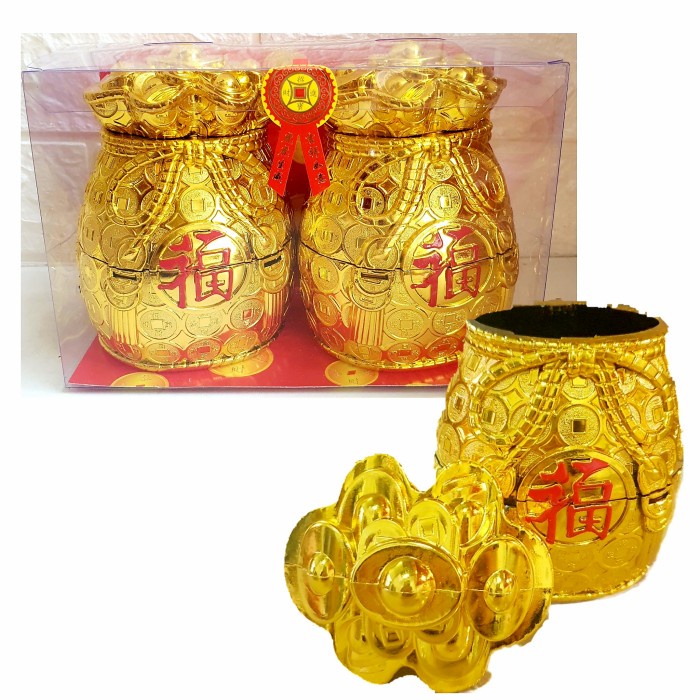 Tempat Permen Yenpao Emas Murah Candy Jar Yenpau Gold Kado Imlek Murah Harga Grosir Termurah