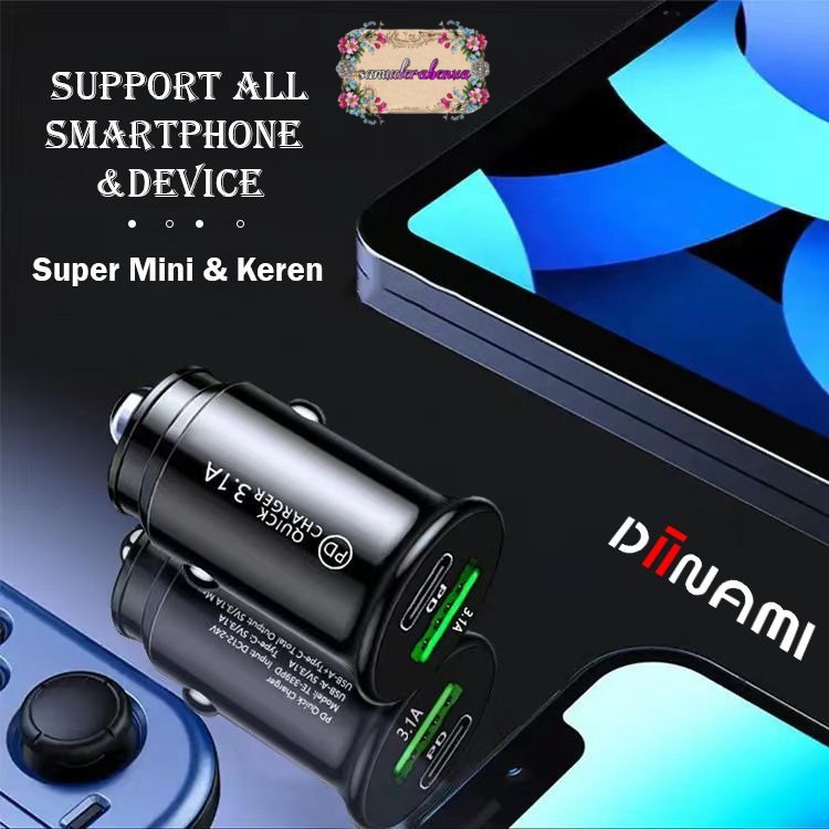 BM078 Saver Cashan Mobil Original DIINAMI C17 Dual Usb Qualcom 6A Samsung Oppo Xiaomi Iphone Vivo SB1508