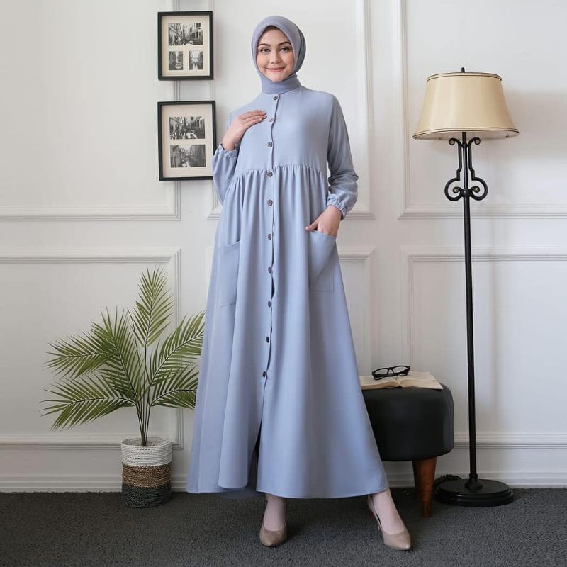 gamis syakila dress polos shakila