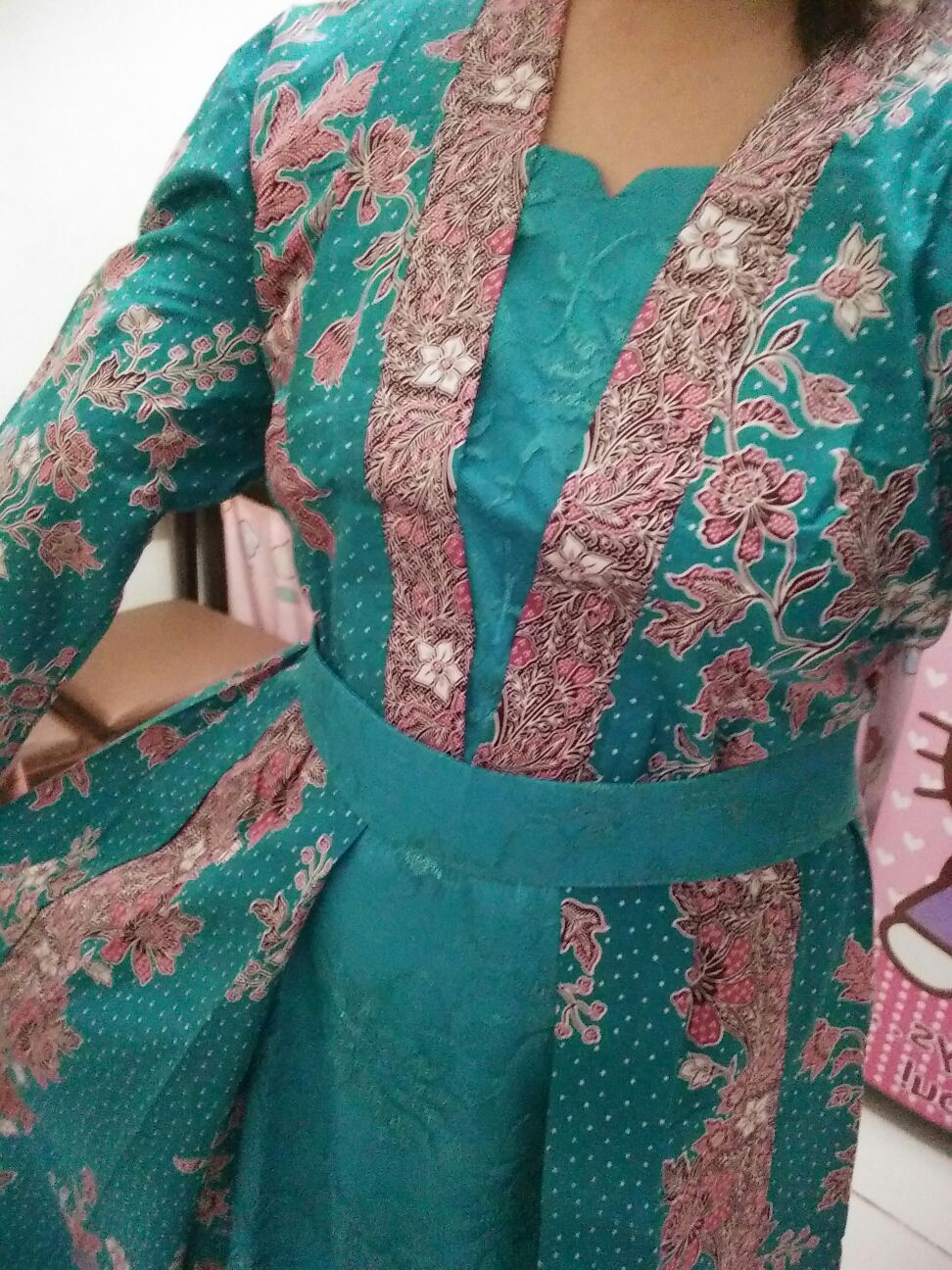 Sarimbit Couple Batik Keluarga/family Gamis Muslim Krisdayanti (kd) Dsr Warna Toska