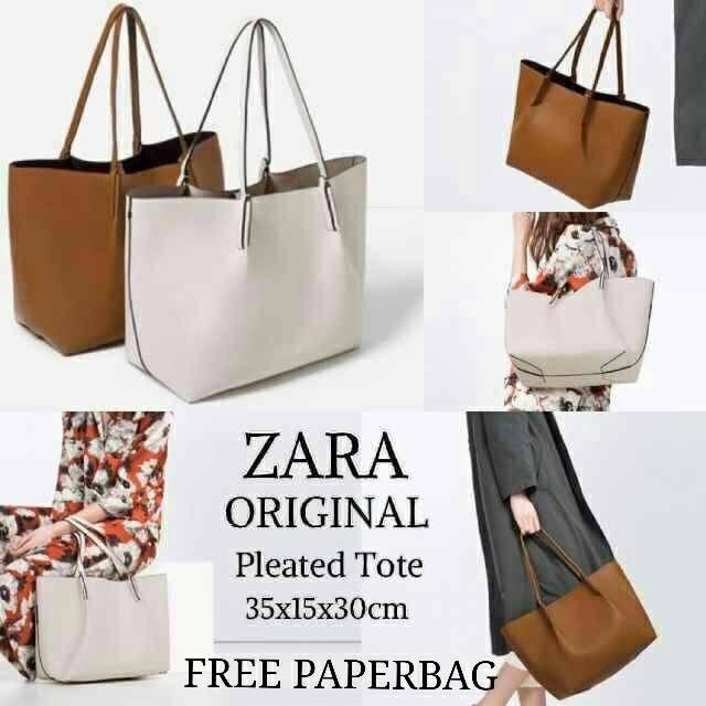 TAS ZARA PLEATED TOTE ORIGINAL FREE PAPERBAG