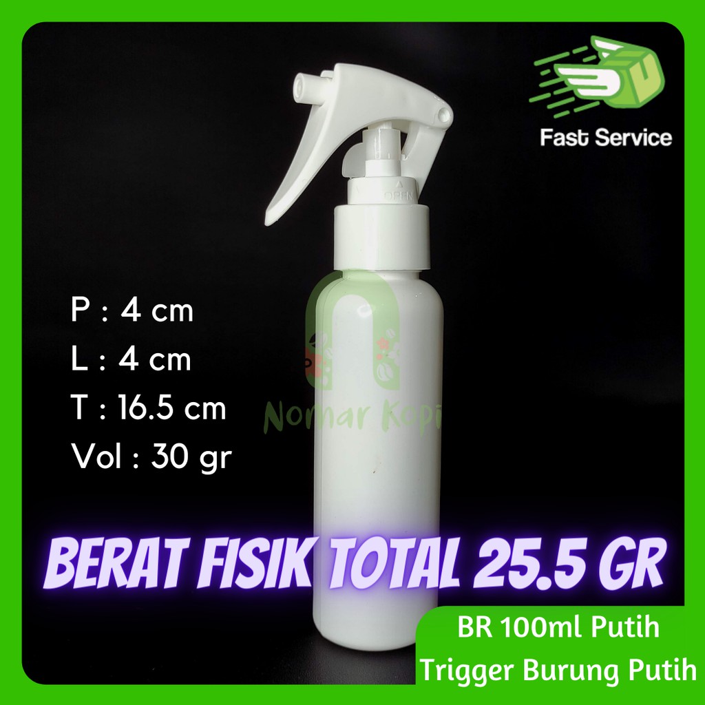 Botol 100ml BR PUTIH Mini Trigger Burung