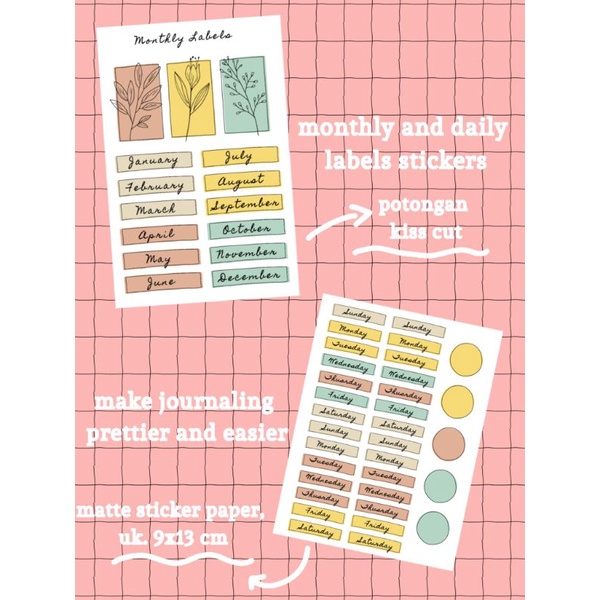 

Sticker Sheet|Monthly & Daily Labels (kiss cut)