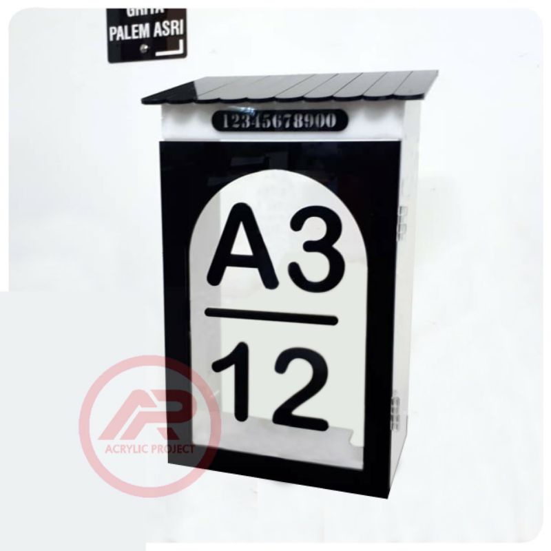 BOX AKRILIK METERAN LISTRIK TOKEN + NO RUMAH