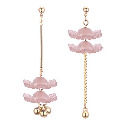 LRC Anting Tusuk Fashion Flower Shape Decorated Earrings