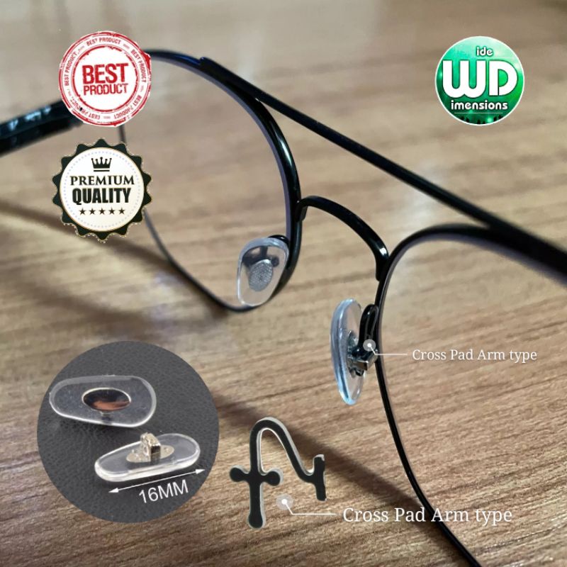 Nose Pad Silicone Nose Pad Cross Type Pad Arm Nosepad Kacamata Rayban Frame Sungglas Bertungkai Akar