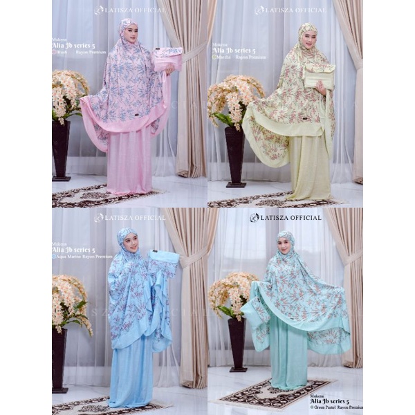 MUKENA ALIA POTONGAN KATUN PREMIUM MOTIF BUNGA ORI LATISZA HIJAB