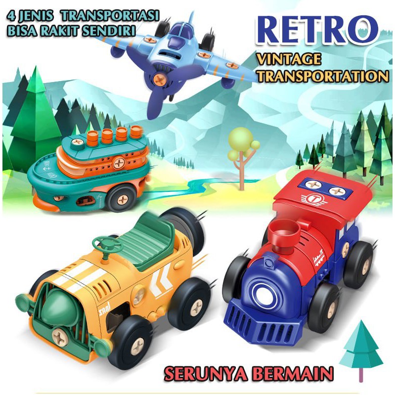 Retro Vintage Transportation Mainan Retro Anak Mainan Antik Transportasi