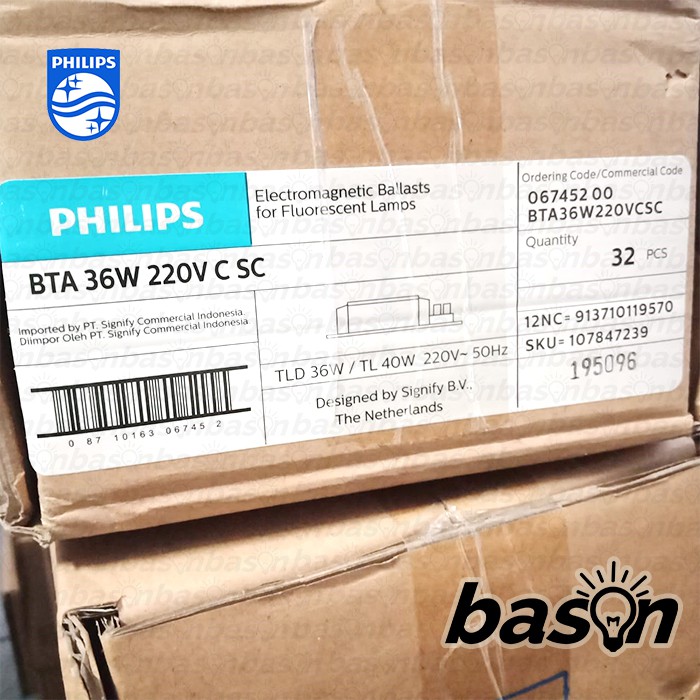 PHILIPS BTA 36W 220V C SC / DI - Ballast / Trafo lampu TL