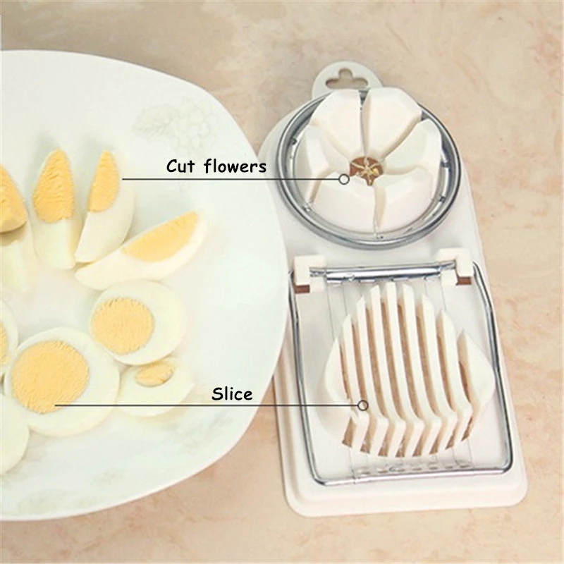 (Stock) Alat Pemotong Telur / Buah 2 In 1 Multifungsi Bahan Stainless Steel