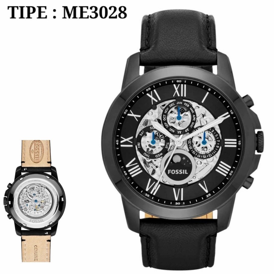 COD Jam Tangan Pria Fossil ME3028 - ME 3028 Automatic Strap Black Leather Jam Tangan Pria Recomended
