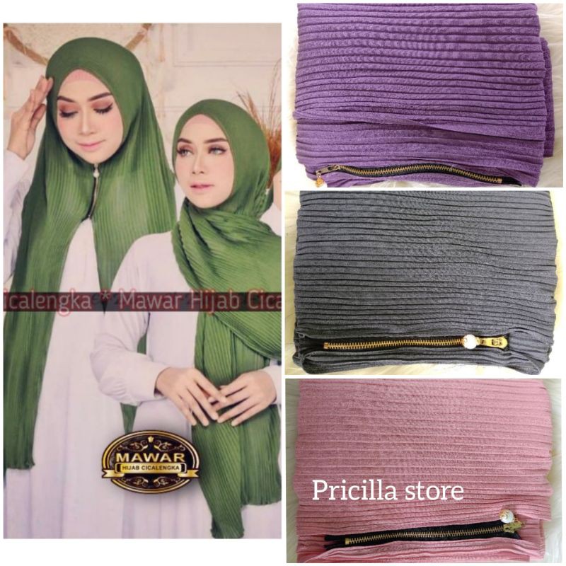 HIJAB PASHMINA PLISKET ZIPPER RESLETING/JILBAB PLISKET ZIPPER