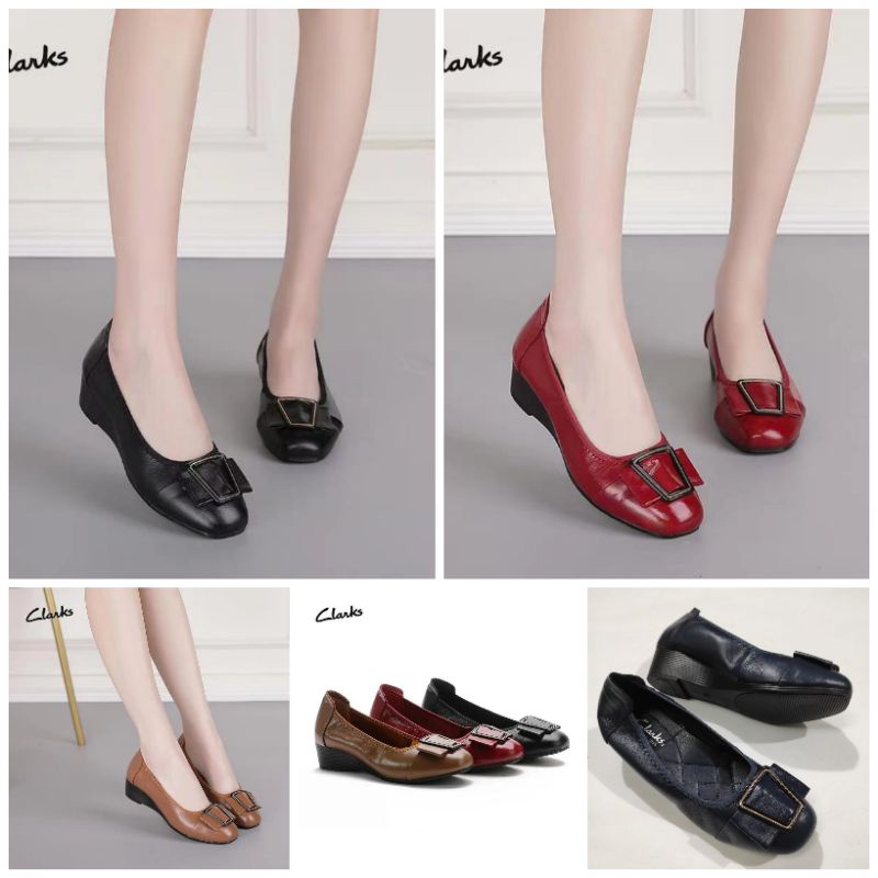 clarks wedges 4 cm / sepatu wanita kerja / clarks