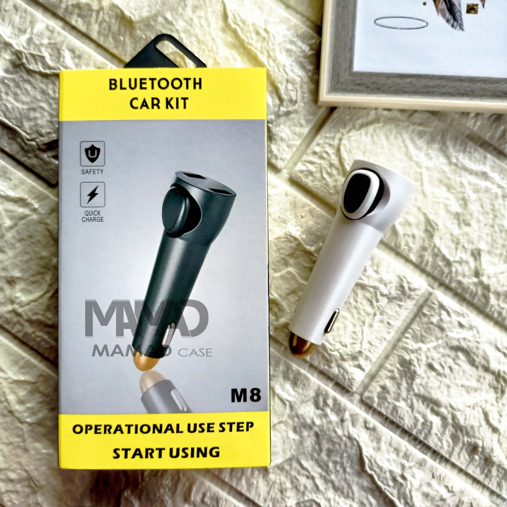 Car Charger Stereo Bluetooth Colokan Mobil M8 Dual Port USB Fast Charge