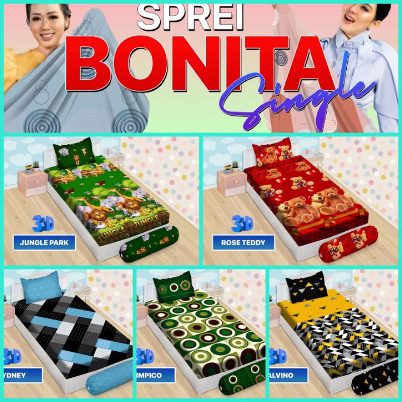 Sprei Bonita Ukuran 120x200 Sprei Bonita Single Sprei Bonita No.3 Motif Banyak Pilihan Bisa COD