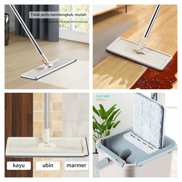 Alat Pel Lantai Mini Super Mop Flat Mop Persegi Panjang Vanstar 2120YM