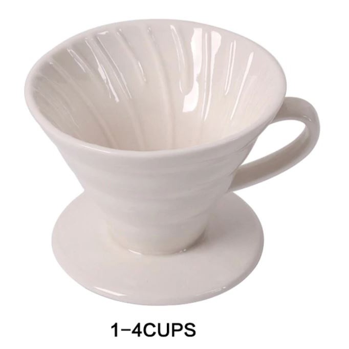 BAYAR DI TEMPAT Filter Penyaring Kopi V60 Glass Coffee Filter Dripper 1-4 Cups