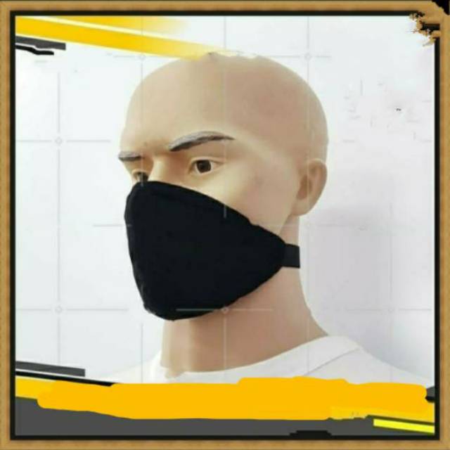 Masker Motor Safety Katun Hitam Polos Masker Safety Anti Asap dan Debu