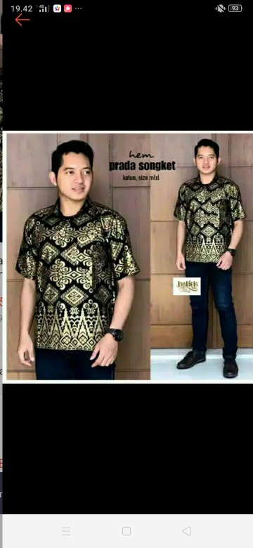 Hem Prada Songket Wajik Prodo Batik Baju Kondangan Pria Exclusive Misbi