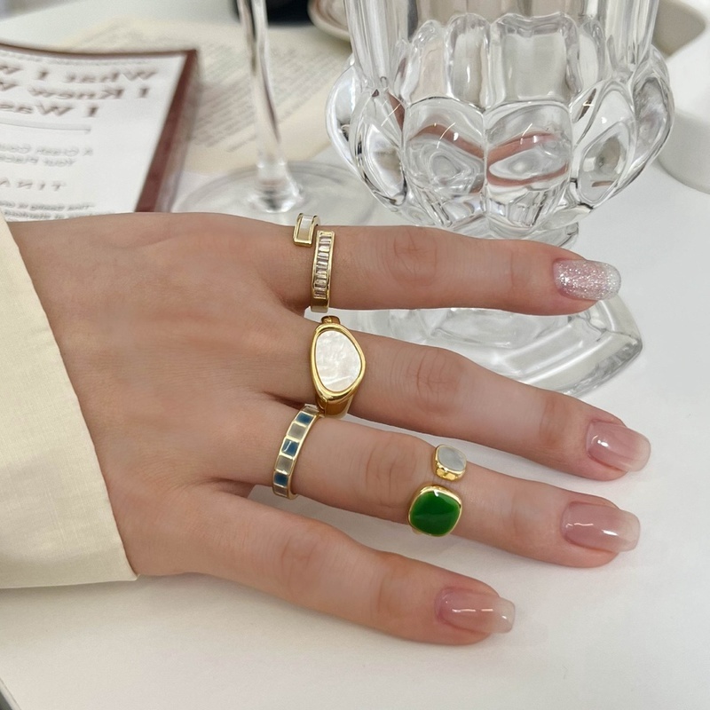 Cincin Model Terbuka Dapat Disesuaikan Gaya Retro Perancis Untuk Wanita