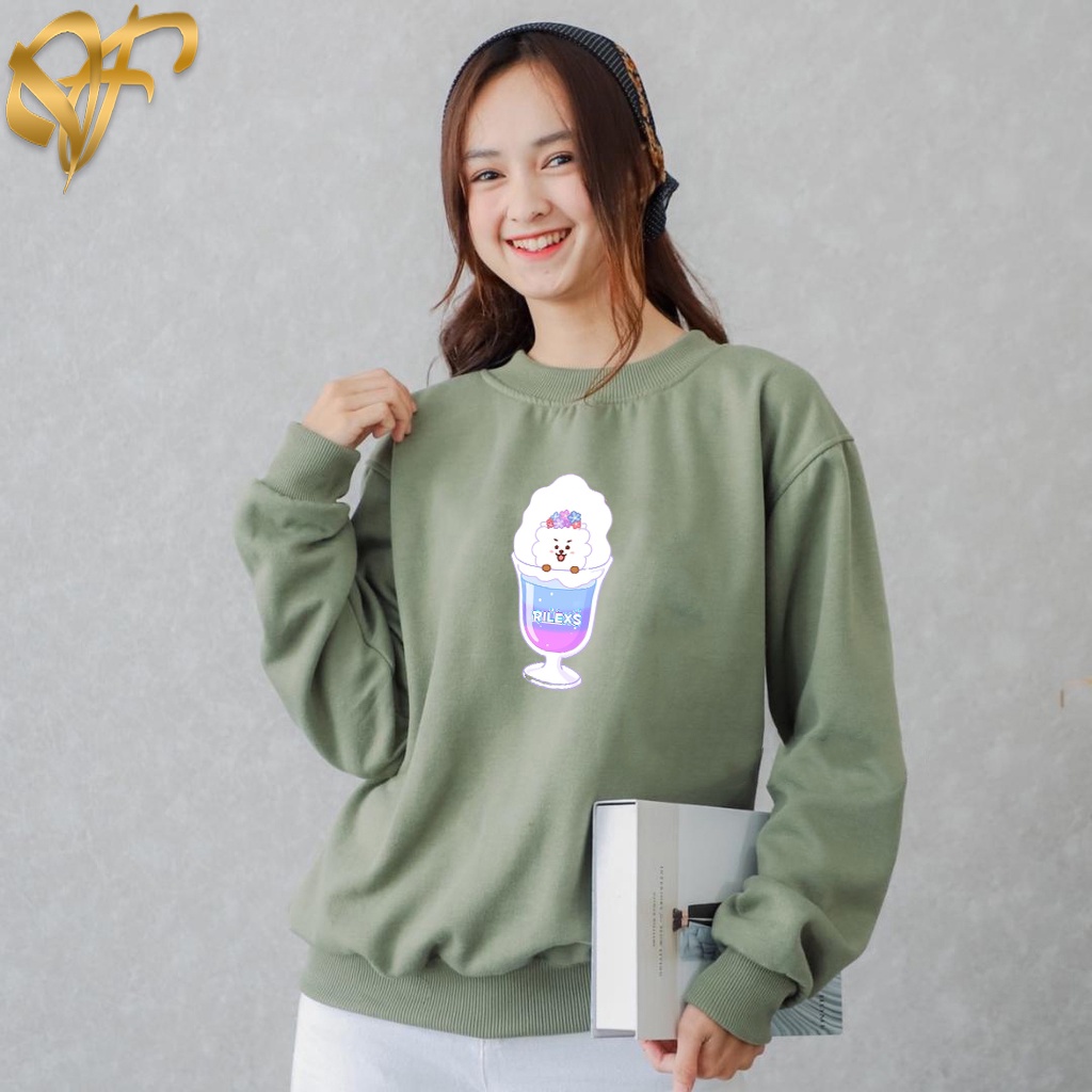🅳🅵 Sweater RJ Rilexs Aesthetic BTS BT21 Pria &amp; Wanita | Sweater Korea Style Fleece Cotton | Dhea Fashion
