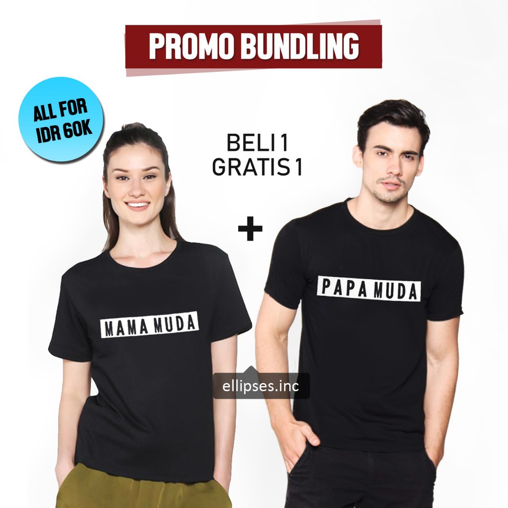 T SHIRT TUMBLR TEE KAOS  COUPLE  PAPA  MAMA  MUDA Shopee 