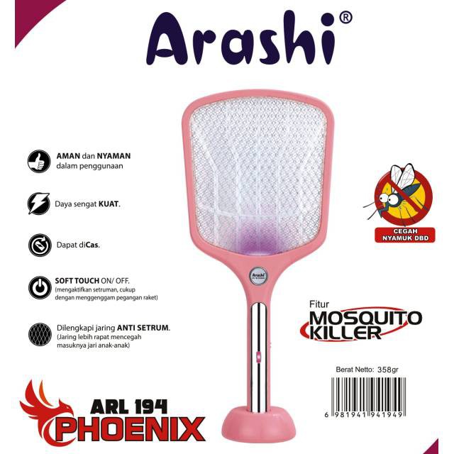 Raket Nyamuk Listrik Arashi Phoenix ARL 94