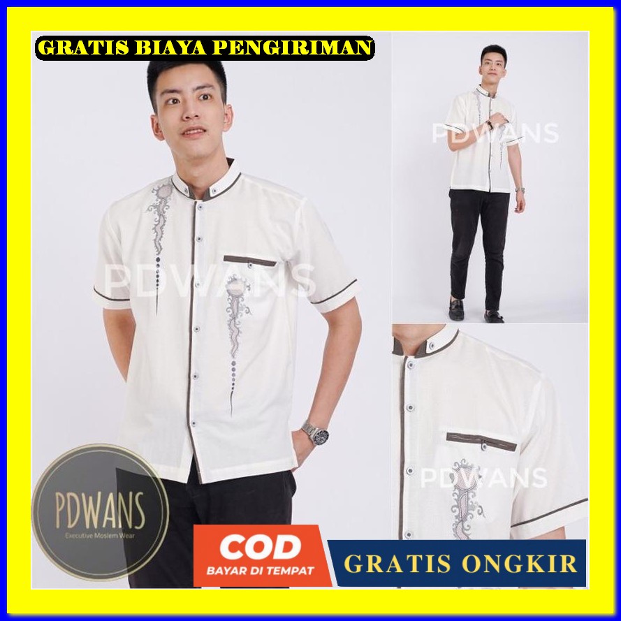 Pakaian Pria Muslim Atasan Koko Giant M/ Baju Koko Pakistan Terbaru / Koko Kurta Lengan Pendek Ags B