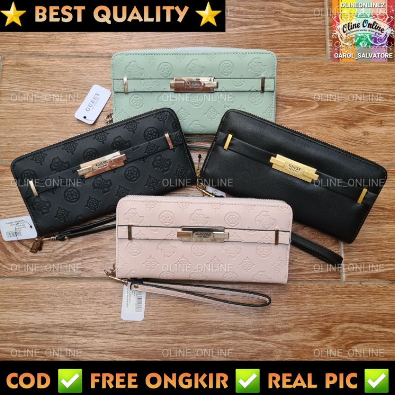 dompet bea gs panjang long wallet zipper zippy embossed wristlet with handle handphone phone wallet