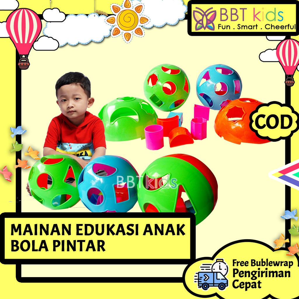 MAINAN EDUKASI ANAK BOLA PINTAR EDUKATIF PUZZLE BALL BENTUK WARNA MURAH