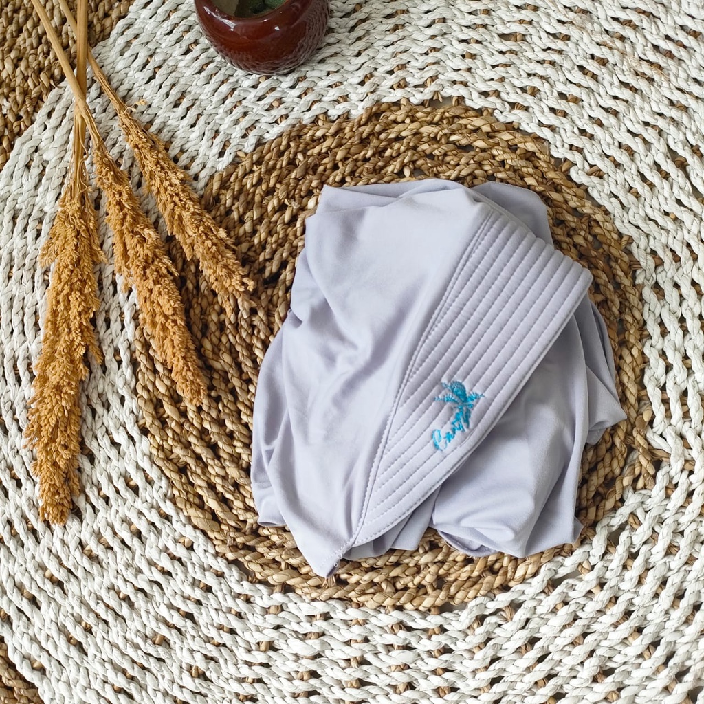 Jilbab Sport Murah Hijab Olahraga Bergo Jersey Instant Premium || Hijab volly-ABU MUDA