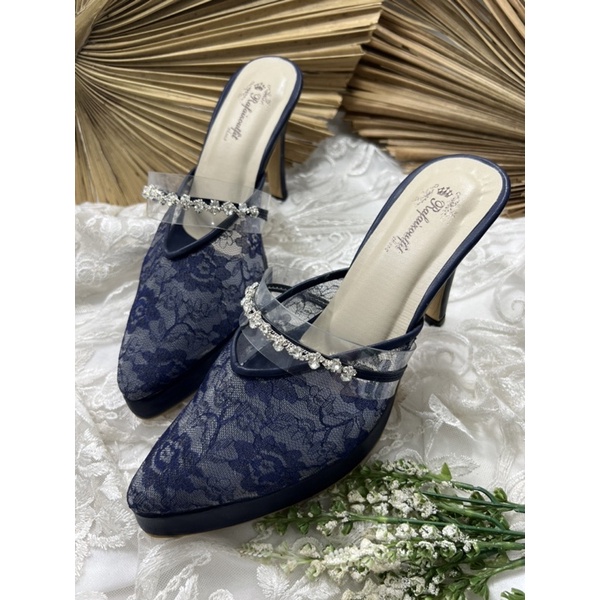 sepatu wanita rafaizoutfit model azwa navy tinggi 10cm runcing