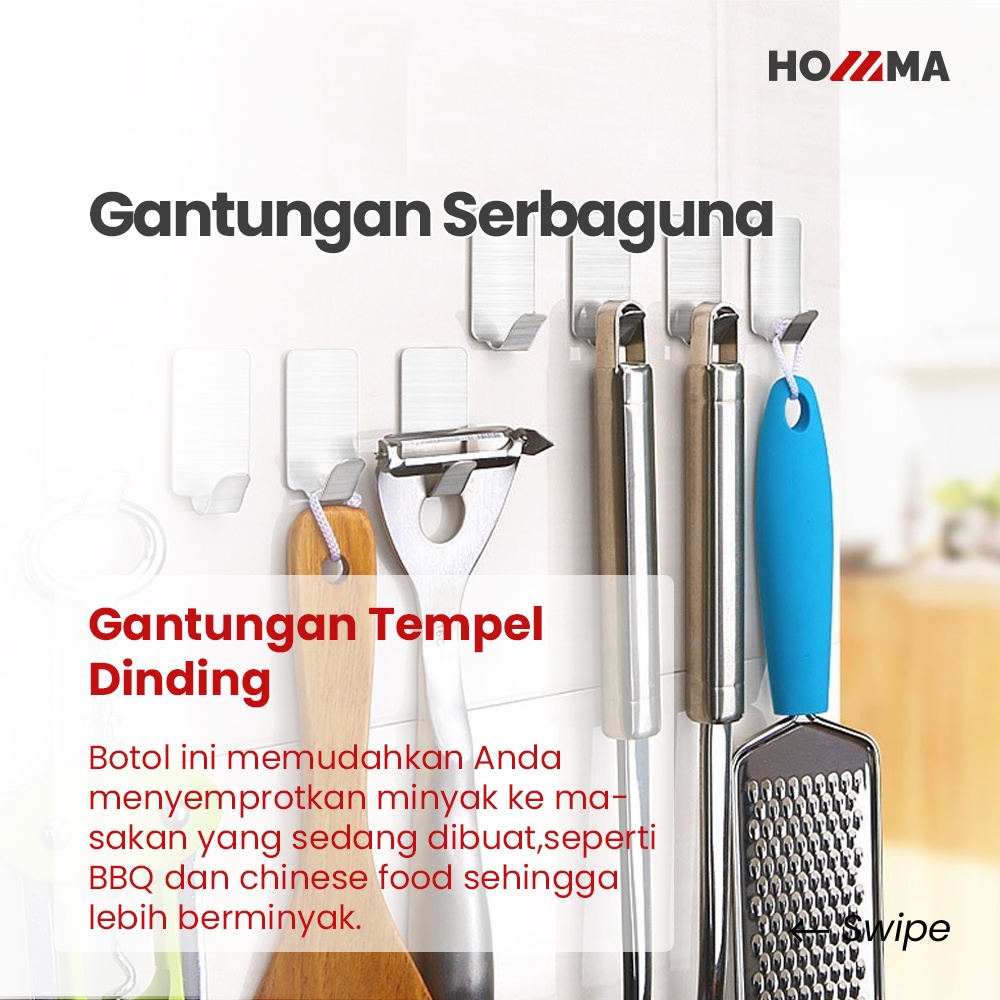 Gantungan Serbaguna Tempel Dinding Adhesive 6 Pcs