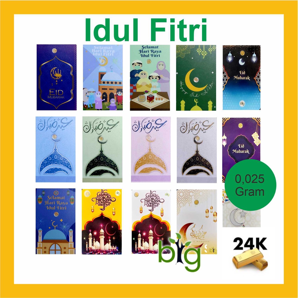 LM Emas Logam Mulia Big Gold Emasin 0,025 0.025 Gram Edisi Idul Fitri Selamat Lebaran Eid Mubarak Mu