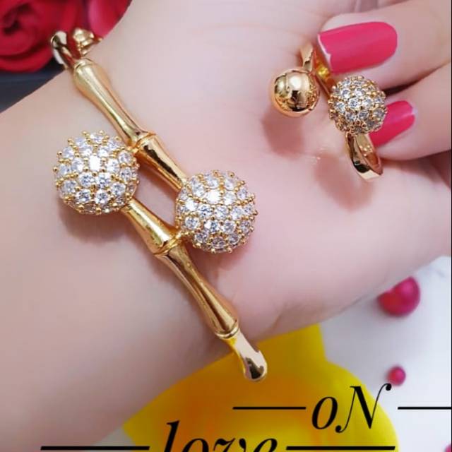 Gelang cincin xuping lapis emas 18k