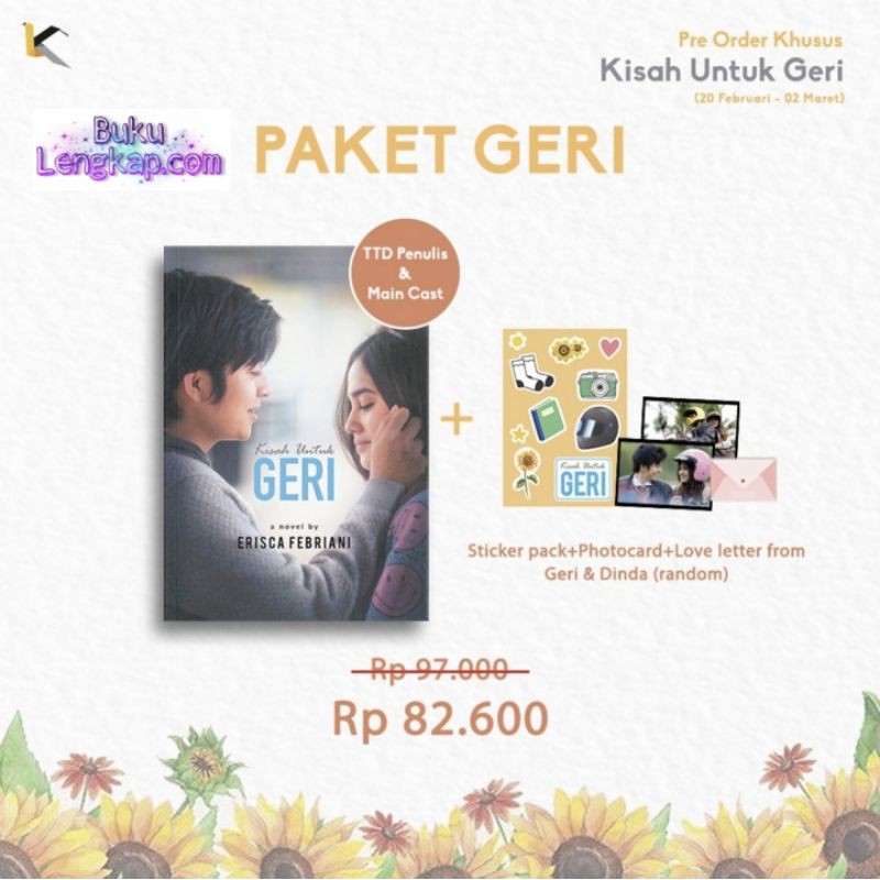 

ready buku novel Kisah Untuk Geri - Erisca Febriani original