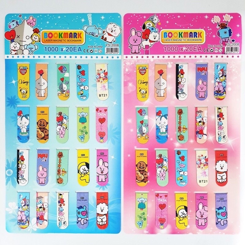

PEMBATAS BUKU MAGNET BTS BT21 KPOP / BOOKMARK MAGNET BT21 / PEMBATAS BUKU BT21 BTS