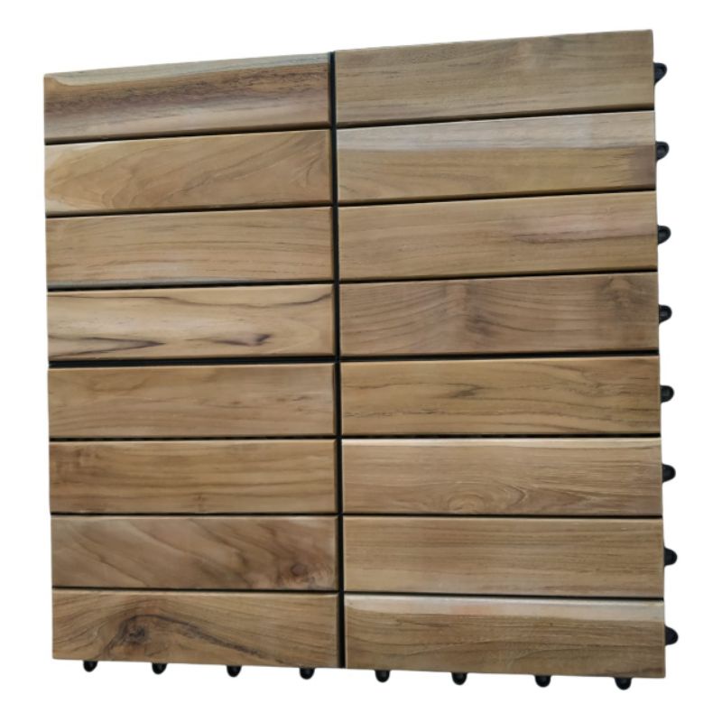 Lantai kayu jati Bongkar pasang Motif Salur Besar - Decking Tile Portable 4ply uk 30x30cm