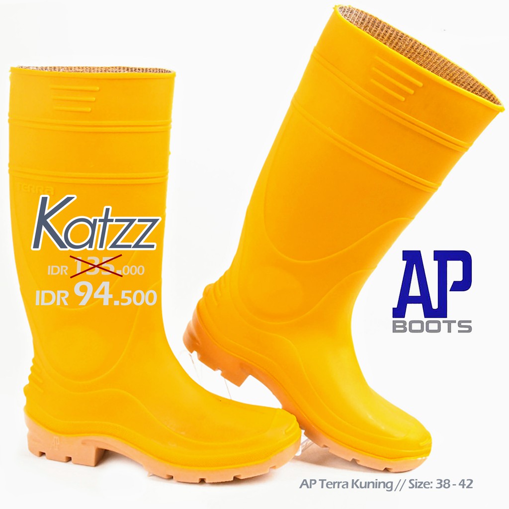 AP Boots Sepatu Boot Kuning Tinggi paling populer untuk Kontruksi Proyek AP BOOTS AP TERRA 1 Kuning