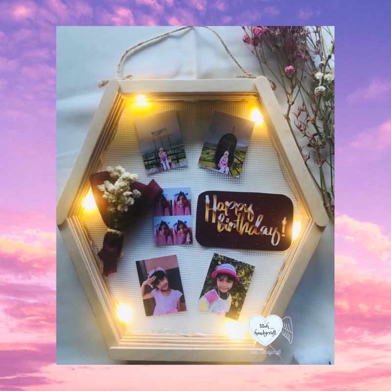

TITAH BINGKAI HANDMADE / Flower in Frame Kado Pernikahan Kado ultah rustik / DRIED FLOWER / gift box