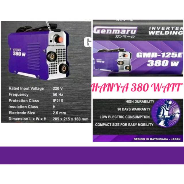 Mesin las genmaru 380 watt/travo las inverter igbt