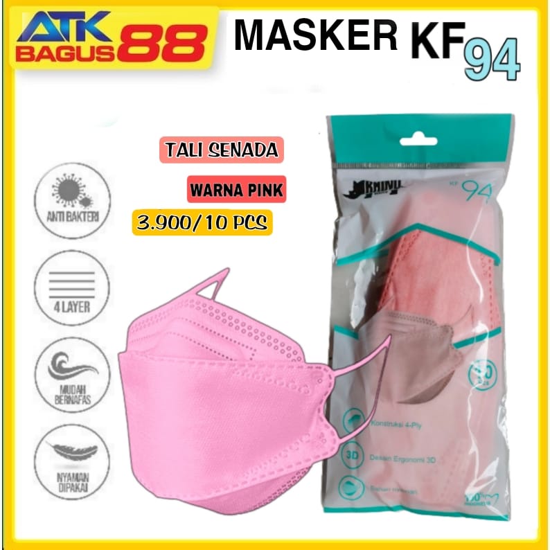 MASKER KF94 - MASKER KESEHATAN 4 LAPIS PELINDUNG WARNA ( PINK )