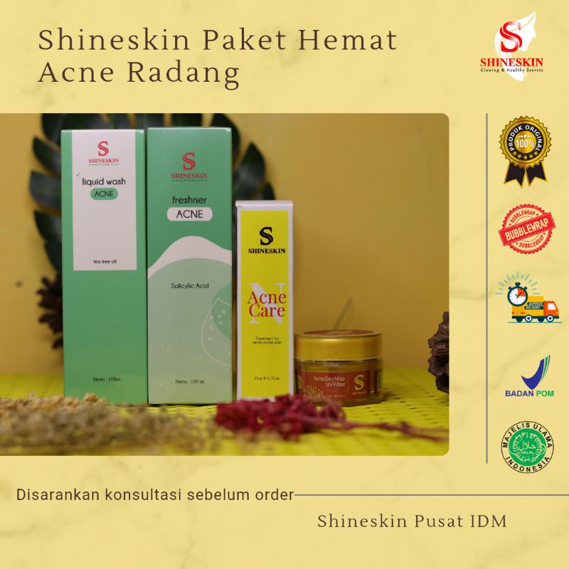 SHINESKIN ORIGINAL PAKET HEMAT ACNE RADANG