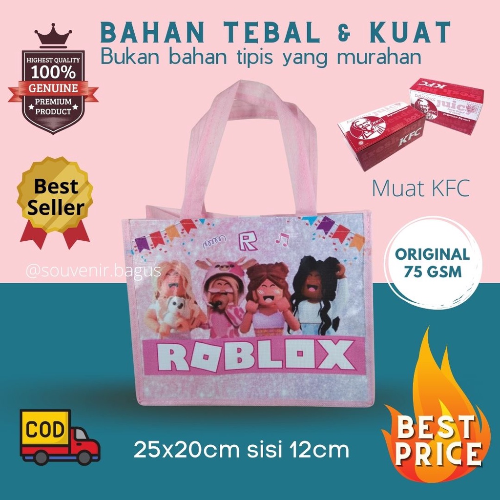 Tas Ultah Roblox Tas Souvenir Ulang Tahun Roblox Murah Terlaris Goodie Bag Game Roblox Jakarta