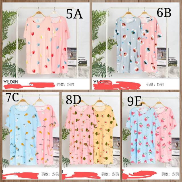 Baju tidur wanita import dress kembang pita